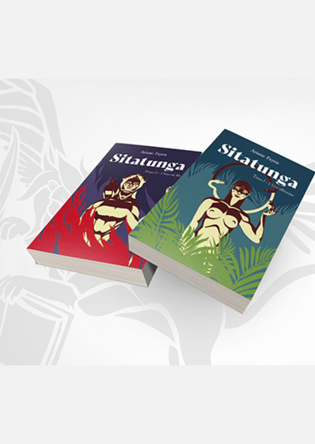 Illustration pour un livre publié : SITATUNGA : un livre en deux tomes