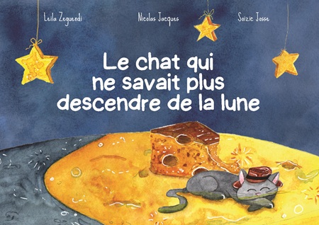 Illustration pour un livre publié : Le chat qui ne savait plus descendre de la lune
