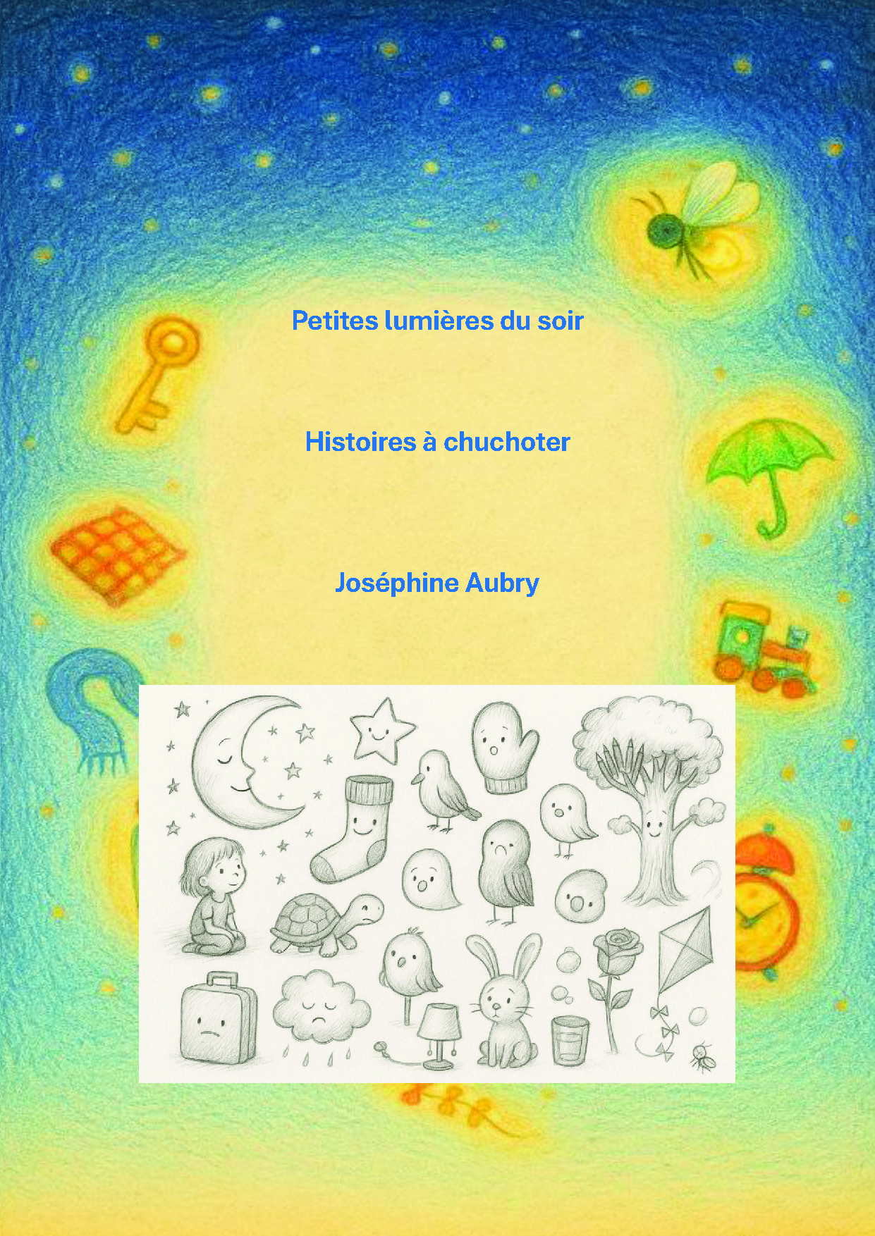 Illustration pour un livre publié : Petites lumières du soir