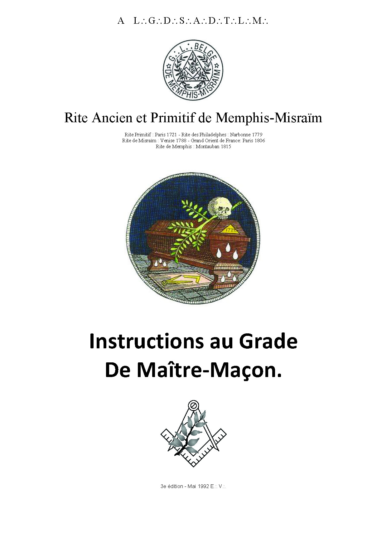 Illustration pour un livre publié : INSTRUCTIONS AU GRADE DE MAITRE