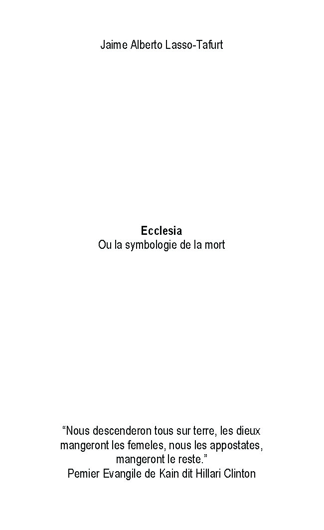 Illustration pour un livre publié : Ecclesia Ou la symbologie de la mort