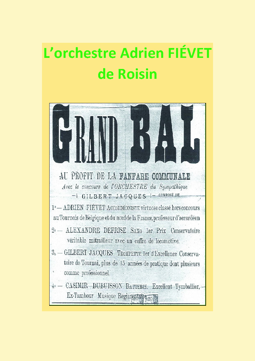 Illustration pour un livre publié : L'orchestre Adrien FIÉVET