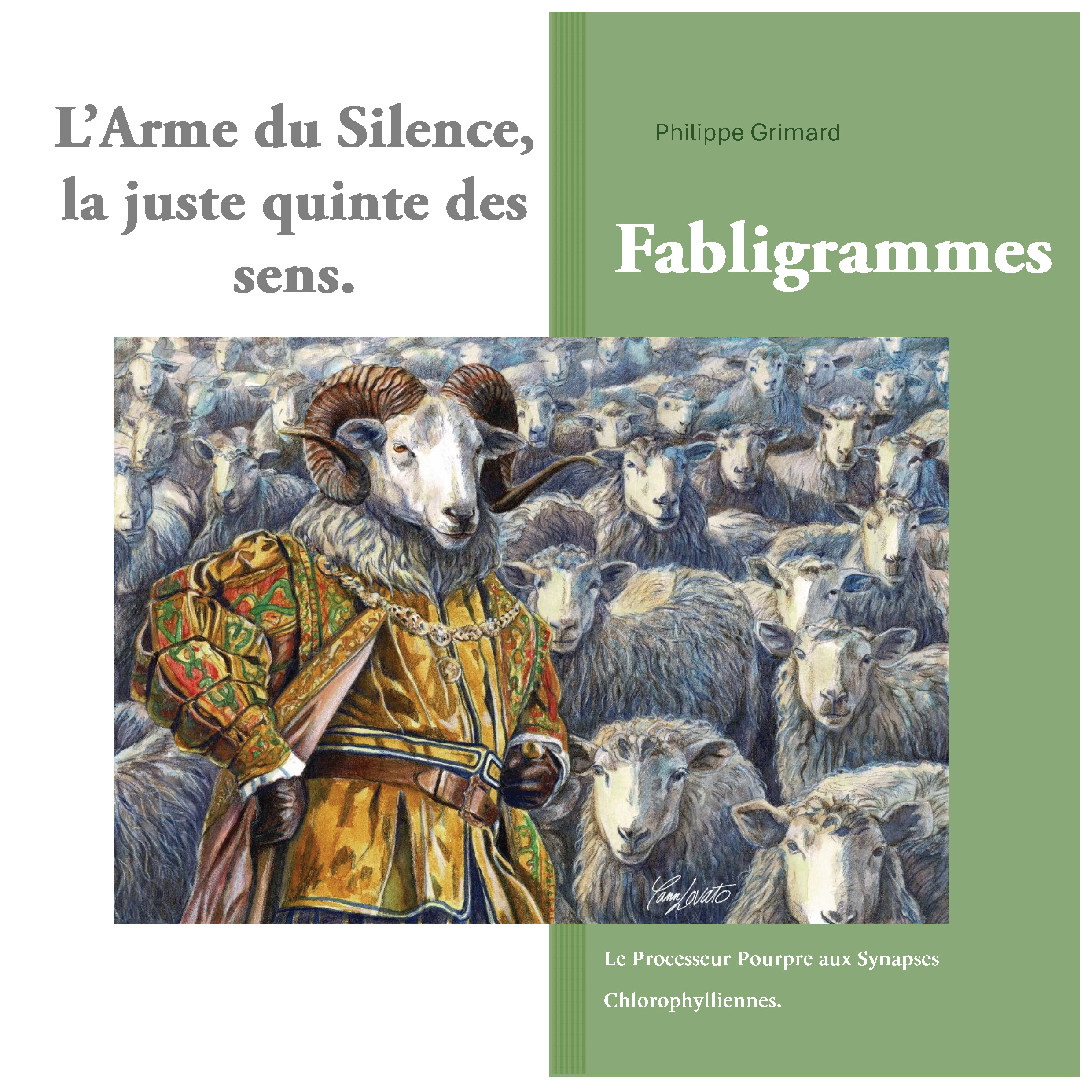 Illustration pour un livre publié : L'Arme du Silence, la juste quinte des sens. Fabligrammes