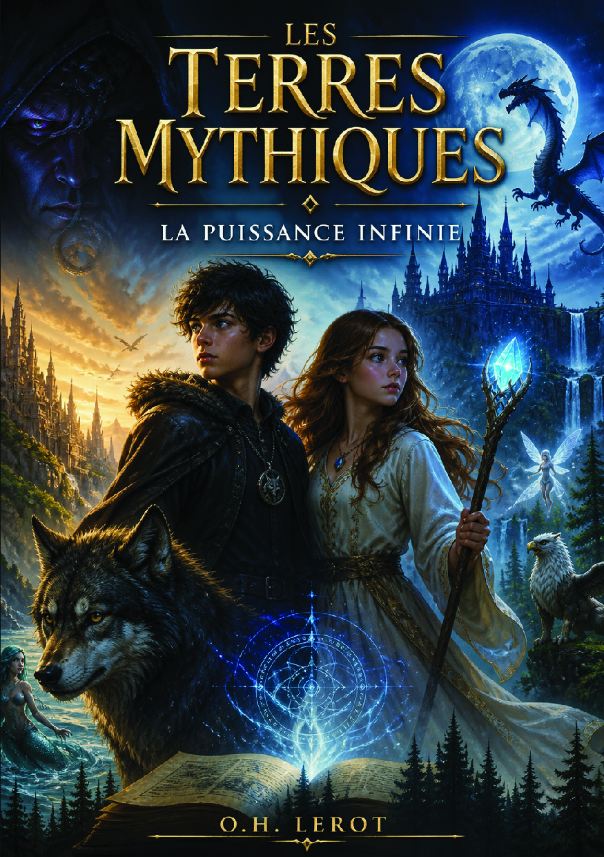 Illustration pour un livre publié : Les Terres Mythiques - La Puissance Infinie