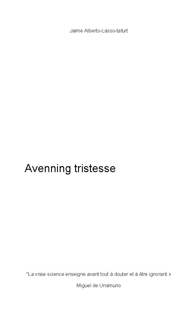 Illustration pour un livre publié : Avenning tristece