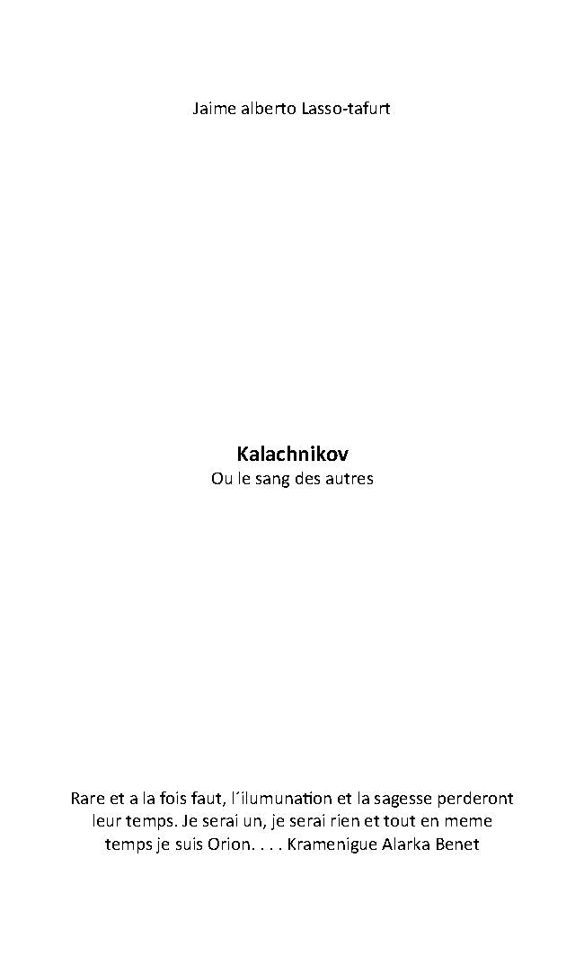 Illustration pour un livre publié : Kalachnikov