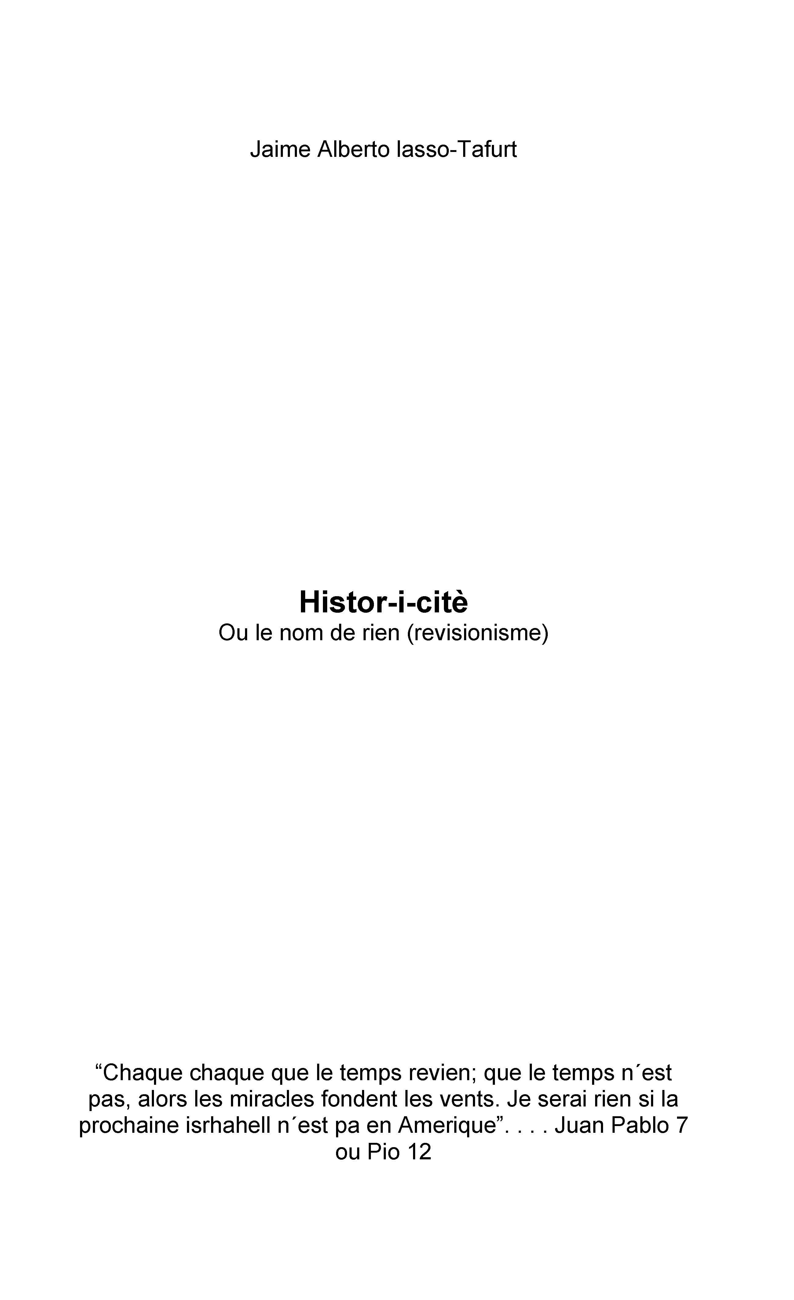 Illustration pour un livre publié : Histor-i-citè Ou le nom de rien (revisionisme)
