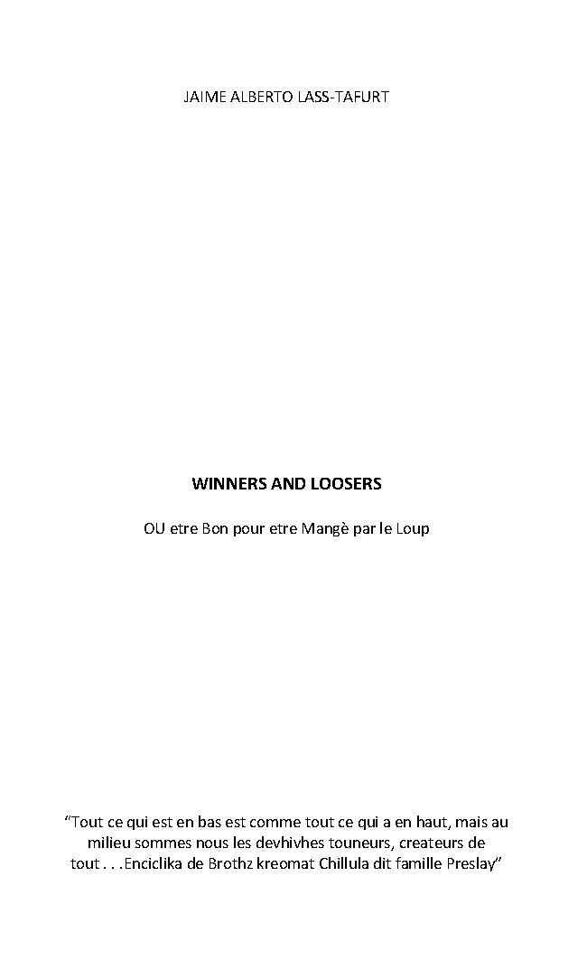 Illustration pour un livre publié : WINNERS AND LOOSERS