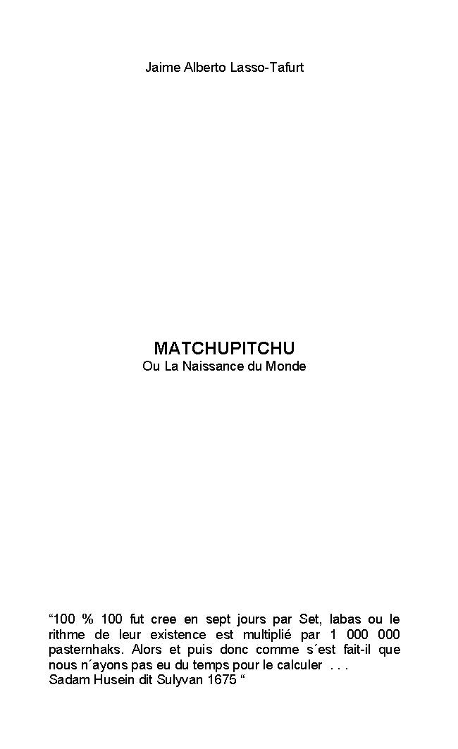 Illustration pour un livre publié : Matchupitchu