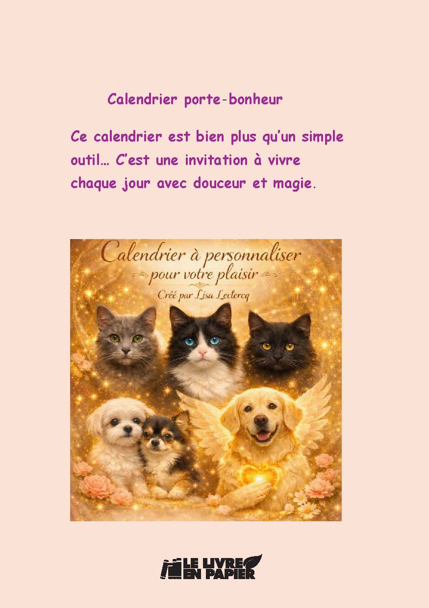 Illustration pour un livre publié : Calendrier Porte Bonheur