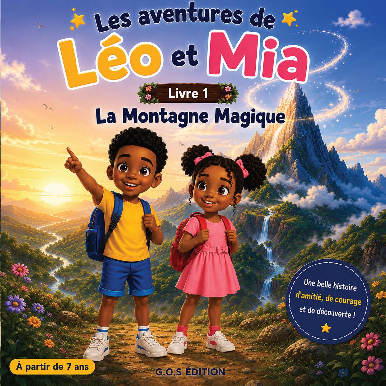 Illustration pour un livre publié : Les Aventures de Léo et Mia - Livre 1 : La Montagne Magique