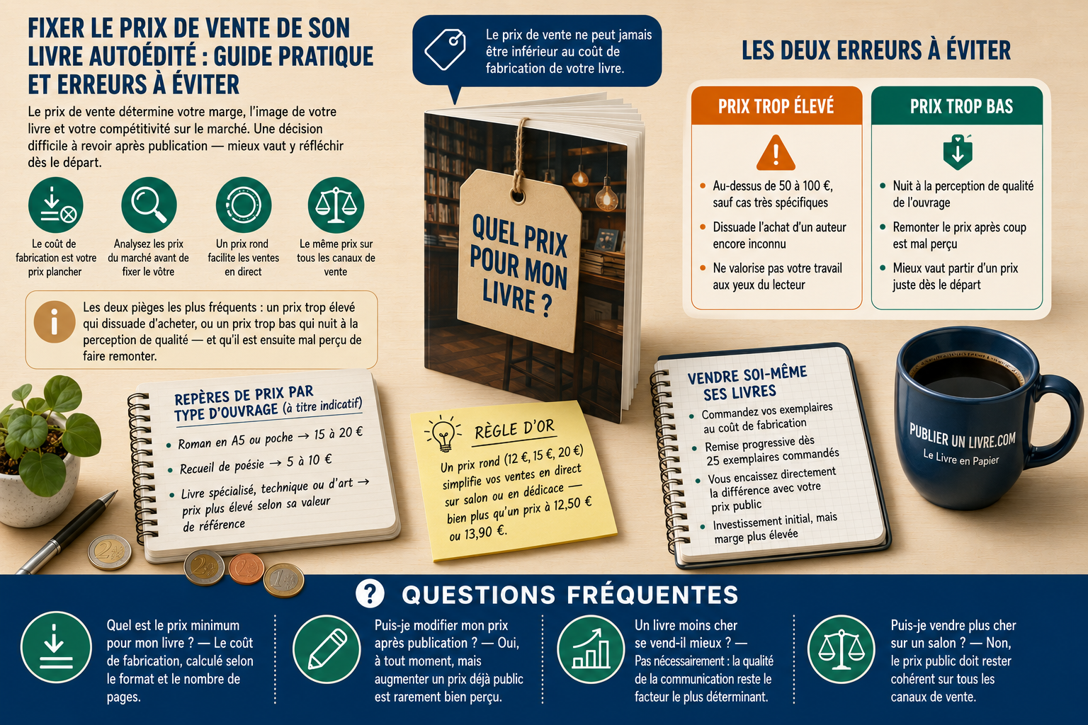 Fixer le prix de vente de son livre autoédité : guide pratique et erreurs à éviter